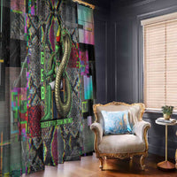 Geb Ancient Egyptian Window Curtain with Serpent Throne and Snake Skin Texture Egyptian Earth God Tribute - Wonder Print Shop