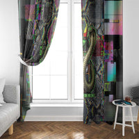 Geb Ancient Egyptian Window Curtain with Serpent Throne and Snake Skin Texture Egyptian Earth God Tribute - Wonder Print Shop
