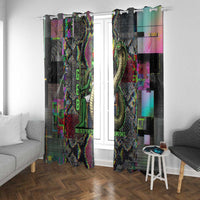 Geb Ancient Egyptian Window Curtain with Serpent Throne and Snake Skin Texture Egyptian Earth God Tribute - Wonder Print Shop