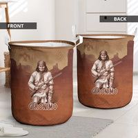 Geronimo Native American Laundry Basket Rifle and Desert Landscape Native American Warrior - Wonder Print Shop