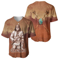 Geronimo Native American Baseball Jersey Rifle and Desert Landscape Native American Warrior - Wonder Print Shop