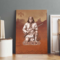 Geronimo Native American Canvas Wall Art Rifle and Desert Landscape Native American Warrior - Wonder Print Shop