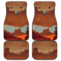 Geronimo Native American Car Mats Rifle and Desert Landscape Native American Warrior - Wonder Print Shop