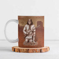 Geronimo Native American Ceramic Mug Rifle and Desert Landscape Native American Warrior - Wonder Print Shop