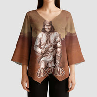Geronimo Native American Kimono Sleeve Blouse Rifle and Desert Landscape Native American Warrior - Wonder Print Shop