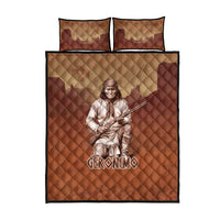Geronimo Native American Quilt Bed Set Rifle and Desert Landscape Native American Warrior - Wonder Print Shop