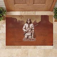 Geronimo Native American Rubber Doormat Rifle and Desert Landscape Native American Warrior - Wonder Print Shop