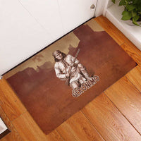 Geronimo Native American Rubber Doormat Rifle and Desert Landscape Native American Warrior - Wonder Print Shop