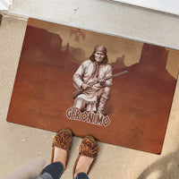 Geronimo Native American Rubber Doormat Rifle and Desert Landscape Native American Warrior - Wonder Print Shop