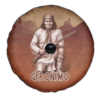 Geronimo Native American Spare Tire Cover Rifle and Desert Landscape Native American Warrior - Wonder Print Shop