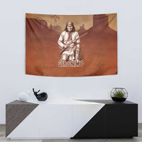 Geronimo Native American Tapestry Rifle and Desert Landscape Native American Warrior - Wonder Print Shop