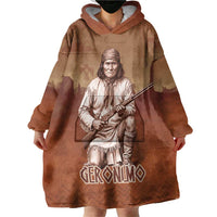 Geronimo Native American Wearable Blanket Hoodie Rifle and Desert Landscape Native American Warrior - Wonder Print Shop