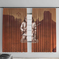 Geronimo Native American Window Curtain Rifle and Desert Landscape Native American Warrior - Wonder Print Shop