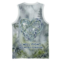 Chief Joseph Native American Basketball Jersey Tribal Heart Symbol Inspirational Quote Will Fight No More Forever - Wonder Print Shop