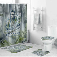 Chief Joseph Native American Bathroom Set Tribal Heart Symbol Inspirational Quote Will Fight No More Forever - Wonder Print Shop