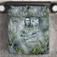 Chief Joseph Native American Bedding Set Tribal Heart Symbol Inspirational Quote Will Fight No More Forever - Wonder Print Shop