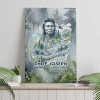 Chief Joseph Native American Canvas Wall Art Tribal Heart Symbol Inspirational Quote Will Fight No More Forever - Wonder Print Shop
