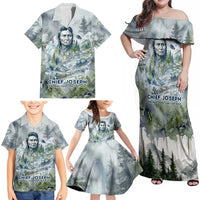 Chief Joseph Native American Family Matching Off Shoulder Maxi Dress and Hawaiian Shirt Tribal Heart Symbol Inspirational Quote Will Fight No More Forever - Wonder Print Shop