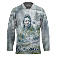 Chief Joseph Native American Hockey Jersey Tribal Heart Symbol Inspirational Quote Will Fight No More Forever - Wonder Print Shop