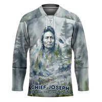 Chief Joseph Native American Hockey Jersey Tribal Heart Symbol Inspirational Quote Will Fight No More Forever - Wonder Print Shop