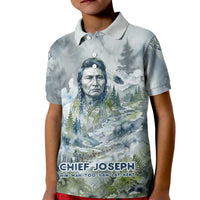 Chief Joseph Native American Kid Polo Shirt Tribal Heart Symbol Inspirational Quote Will Fight No More Forever - Wonder Print Shop