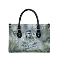 Chief Joseph Native American Leather Bag Tribal Heart Symbol Inspirational Quote Will Fight No More Forever - Wonder Print Shop