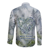 Chief Joseph Native American Long Sleeve Button Shirt Tribal Heart Symbol Inspirational Quote Will Fight No More Forever - Wonder Print Shop
