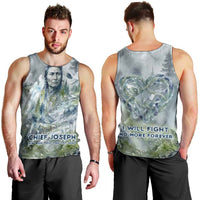 Chief Joseph Native American Men Tank Top Tribal Heart Symbol Inspirational Quote Will Fight No More Forever - Wonder Print Shop