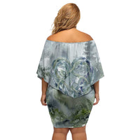 Chief Joseph Native American Off Shoulder Short Dress Tribal Heart Symbol Inspirational Quote Will Fight No More Forever - Wonder Print Shop