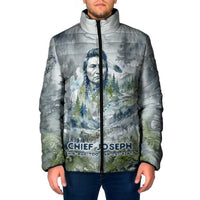 Chief Joseph Native American Padded Jacket Tribal Heart Symbol Inspirational Quote Will Fight No More Forever - Wonder Print Shop
