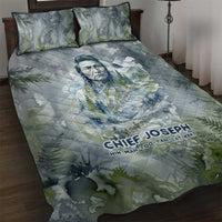 Chief Joseph Native American Quilt Bed Set Tribal Heart Symbol Inspirational Quote Will Fight No More Forever - Wonder Print Shop