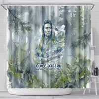 Chief Joseph Native American Shower Curtain Tribal Heart Symbol Inspirational Quote Will Fight No More Forever - Wonder Print Shop