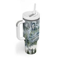 Chief Joseph Native American Tumbler With Handle Tribal Heart Symbol Inspirational Quote Will Fight No More Forever - Wonder Print Shop