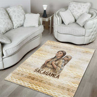 Sacagawea Native American Area Rug River Journey Scene Inspirational Quote Lead with Your Heart - Wonder Print Shop