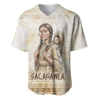 Sacagawea Native American Baseball Jersey River Journey Scene Inspirational Quote Lead with Your Heart - Wonder Print Shop