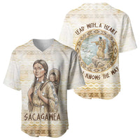 Sacagawea Native American Baseball Jersey River Journey Scene Inspirational Quote Lead with Your Heart - Wonder Print Shop