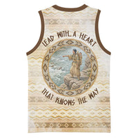 Sacagawea Native American Basketball Jersey River Journey Scene Inspirational Quote Lead with Your Heart - Wonder Print Shop