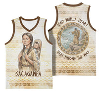 Sacagawea Native American Basketball Jersey River Journey Scene Inspirational Quote Lead with Your Heart - Wonder Print Shop
