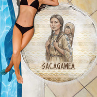 Sacagawea Native American Beach Blanket River Journey Scene Inspirational Quote Lead with Your Heart - Wonder Print Shop