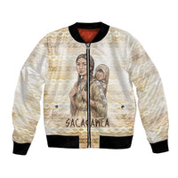 Sacagawea Native American Bomber Jacket River Journey Scene Inspirational Quote Lead with Your Heart - Wonder Print Shop