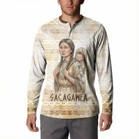 Sacagawea Native American Button Sweatshirt River Journey Scene Inspirational Quote Lead with Your Heart - Wonder Print Shop