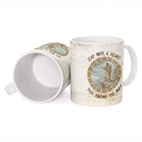 Sacagawea Native American Ceramic Mug River Journey Scene Inspirational Quote Lead with Your Heart - Wonder Print Shop