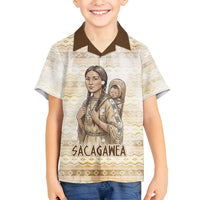 Sacagawea Native American Family Matching Summer Maxi Dress and Hawaiian Shirt River Journey Scene Inspirational Quote Lead with Your Heart - Wonder Print Shop