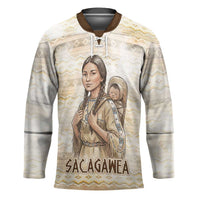 Sacagawea Native American Hockey Jersey River Journey Scene Inspirational Quote Lead with Your Heart - Wonder Print Shop