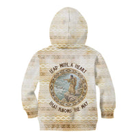 Sacagawea Native American Kid Hoodie River Journey Scene Inspirational Quote Lead with Your Heart - Wonder Print Shop