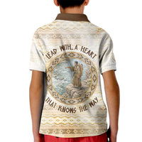Sacagawea Native American Kid Polo Shirt River Journey Scene Inspirational Quote Lead with Your Heart - Wonder Print Shop