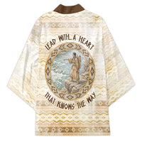 Sacagawea Native American Kimono River Journey Scene Inspirational Quote Lead with Your Heart - Wonder Print Shop