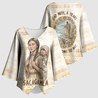 Sacagawea Native American Kimono Sleeve Blouse River Journey Scene Inspirational Quote Lead with Your Heart - Wonder Print Shop