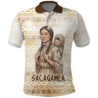 Sacagawea Native American Polo Shirt River Journey Scene Inspirational Quote Lead with Your Heart - Wonder Print Shop