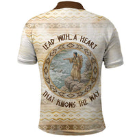 Sacagawea Native American Polo Shirt River Journey Scene Inspirational Quote Lead with Your Heart - Wonder Print Shop